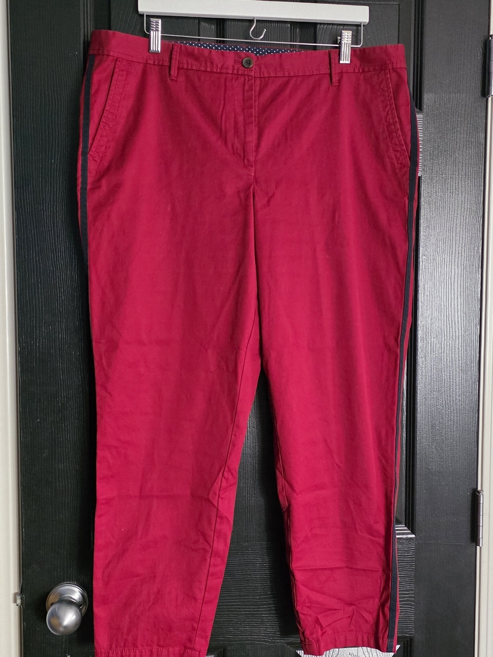 Talbots Red Girlfriend Chino with Polka-Dot Waistband